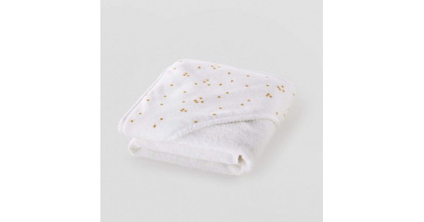 Cape de bain bébé coton velours bio, Mimosa 